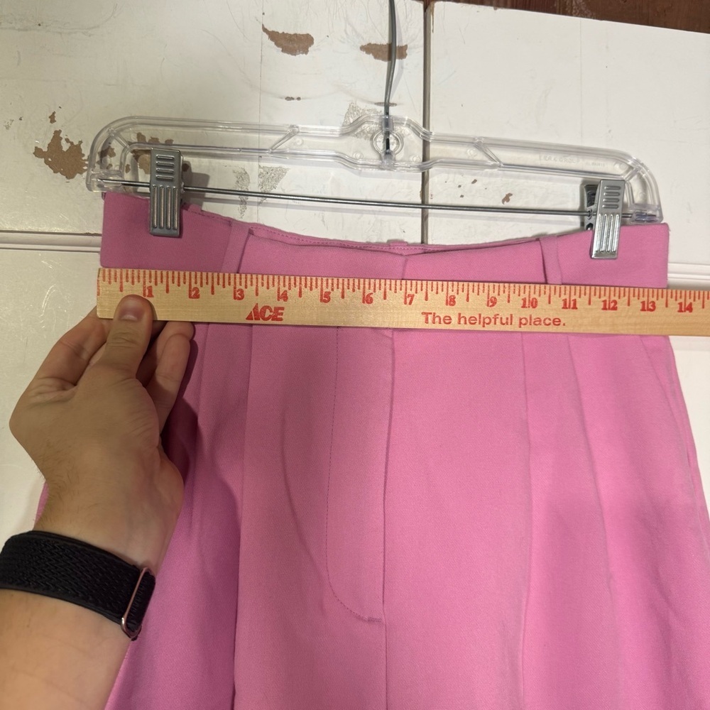 Abercrombie & Fitch Sloane Tailored Wide Leg Pants Pink Pleated Size 4 / 27 - Picture 3 of 11